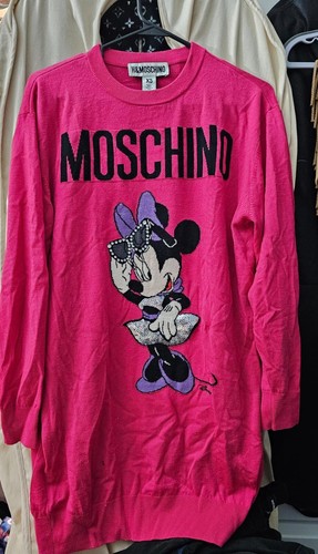 Maglione MOSCHINO x H&M rosa Disney Minnie Mo lana merino XS