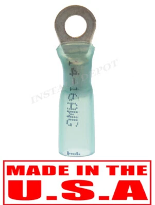 3M HEAT SHRINK MARINE AUTOMOTIVE WATERPROOF RING TERMINALS 16-14 GAUGE #8 STUD - Image 1 of 4