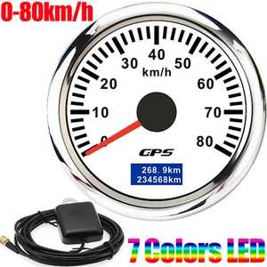 Medidor de velocidad GPS blanco 52 mm 80KM / H para carro de barco - Imagen 1 de 12