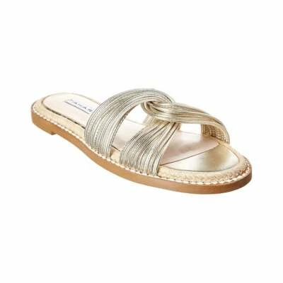 Tahari Cailyn Slides Gold Strappy Braided Flip Flop Dress Sandals 6 Display Pair - Image 1 of 4