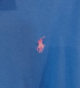 Polo Ralph Lauren Mens L Shirt Henley Long Sleeve Blue Pink Pony Soft - Picture 1 of 8