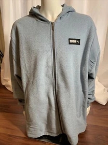 PUMA Fusion Men's Winterized Hooded Jacket with Side Pockets Blue Fleece 2XL - Picture 1 of 12