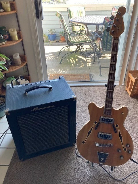 Fender Coronado II Bass, excellent condition, with Ampeg B100R amplifier - Image 1 of 1