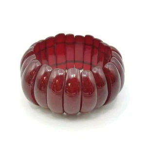 Fashion Resin Bracelet Bangle Lucite Stretch Bangle Bracelets Burgundy - Picture 1 of 4
