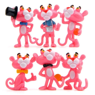 New Pink Panther Cute Movie 6 Pcs Action Figure Kids Toy Gift Cake Topper Decor - Image 1 of 3