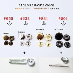 Metal Press Stud Snap Button Popper Fastener for Leather Craft Clothes Repair - Picture 1 of 9
