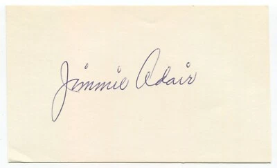 Jimmy Adair Signed 3x5 Index Card Autographed MLB 1931 Chicago Cubs - Image 1 of 2