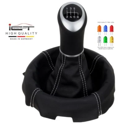 ICT pomello cambio cuffia pelle per Mazda RX 8 illuminato cucitura argento B44 - Immagine 1 di 4