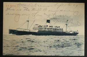 S.S. Momus Postcard Steamship A.M. Made in Germany Black & White Ocean Scene - Picture 1 of 2