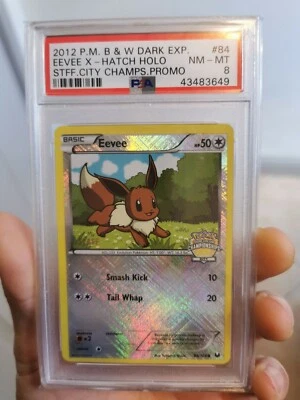 2012 B&W dark explorers Pokemon Eve Staff City Champships Promo Psa 8 - Image 1 of 2