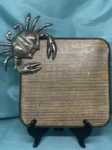 Mudpie snack board cheese fruit tray with crab adornment 8x8 - Picture 1 of 8