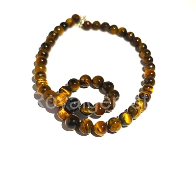 Natürlich AAA Qualität Tiger Auge Perlen Gelb Tigerauge Glatt Runde Perlen 8 MM - Bild 1 von 4