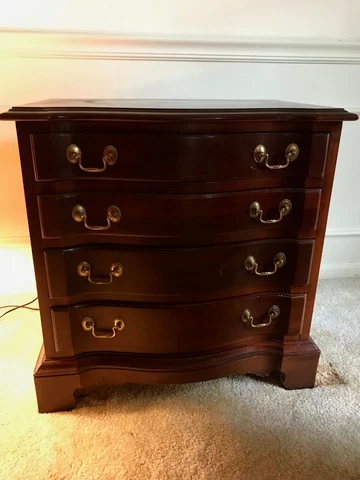Link Taylor Mahogany Dark Brown Four Drawer Serpentine Table/Chest Cover