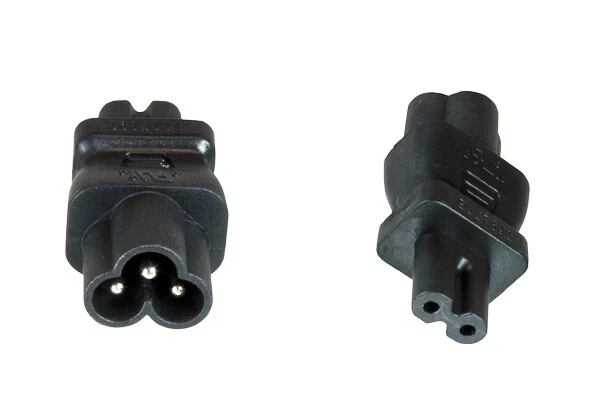DINIC Netzadapter C6 / C7 Euro-8 Stecker, Adapter 3-pin auf 2-pin - Bild 1 von 4