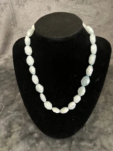Blue Calcite Faceted Stone 925 Sterling Silver Necklace - Picture 1 of 5