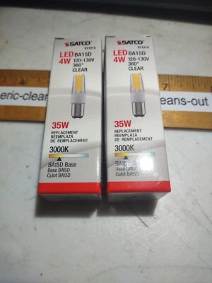 SATCO S11214 4W 120-130V T4 CLEAR BA15D BAYONET DC BASE LED BULB Quan 2 - Image 1 of 4
