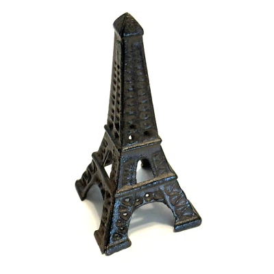 Estatua Torre Eiffel Gruesa Metal Fundido Mesa Figura París Francia 6" Alto - Imagen 1 de 4