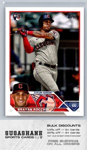 2023 Topps Update US214 Brayan Rocchio   Guardians RC Baseball Card