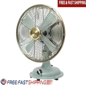 Retro 8 Inch Metal Table Fan Oscillating 3 Speed Indoor Desk Fan Home Decor New - Picture 1 of 11