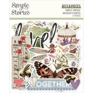 Historias simples ~ FLORES DE PRADO VINTAGE SIMPLES ~ Brocas y piezas - Imagen 1 de 2