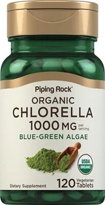 Piping Rock Chlorella 1000mg 120 Tablets Blue-Green Algae Cell Wall 05/26 - Picture 1 of 6
