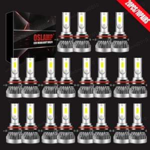 20pcs 9006 HB4 LED Headlight Fog Bulbs Kit Low Beam Super White Combo Set 6000K - Picture 1 of 12