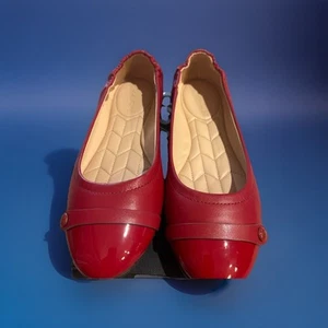 Coach Red Ballet Flat 7.5 Patent Leather - Picture 1 of 8