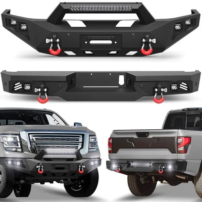 Front or Rear Bumper For Nissan Titan 2016-2025 with Winch Mount & LED Lights - Image 1 of 4