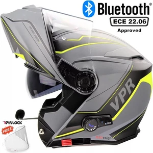VIPER RS-V171 BLINC BLUETOOTH FLIP FRONT MOTORCYCLE HELMET ZONE YELLOW - Picture 1 of 3