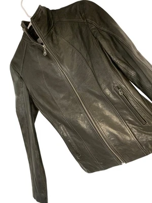 Andrew Marc New York Womens Lambskin Buttery Leather Jacket Small RHH10560 - Image 1 of 4