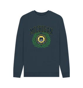 PREMIUM OFFIZIELLES Michigan Emblem weißes Sweatshirt - Bild 1 von 3
