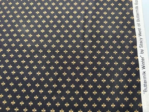 Henry Glass BUTTERMILK Stacy West Tan Brown Crosses 1800s Civil War Repro FQ - Picture 1 of 2