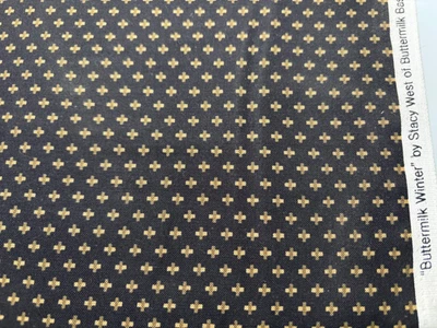 Henry Glass BUTTERMILK Stacy West Tan Brown Crosses 1800s Civil War Repro FQ - Image 1 of 2