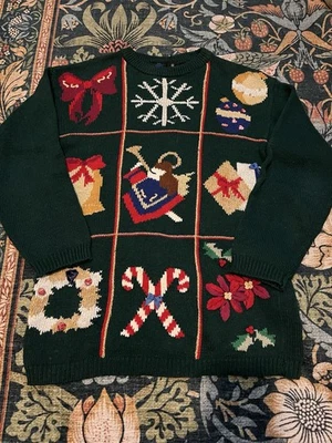 Suéter de malha vintage Panther Petite Natal feriado Natal feio - Imagem 1 de 4