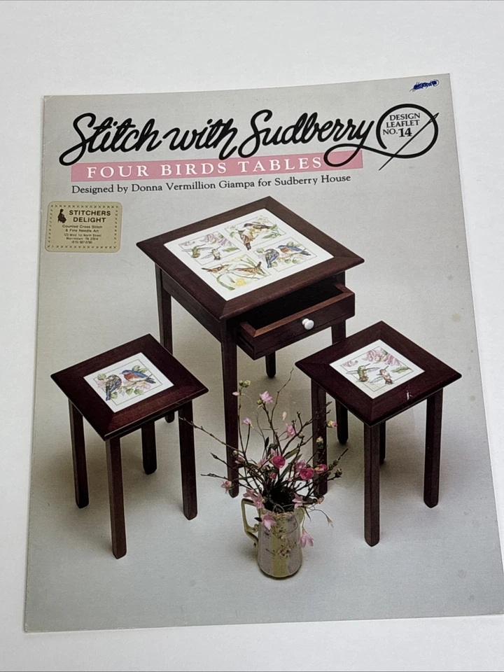 Four Birds Tables by Donna Vermillion Giampa Cross Stitch Pattern READ - Image 1 of 4