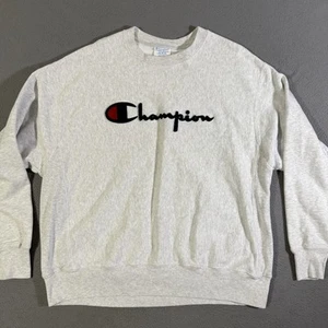 Champion Reverse Weave Sweatshirt Mens XL White Sweatshirt Pullover Spellout - Picture 1 of 6