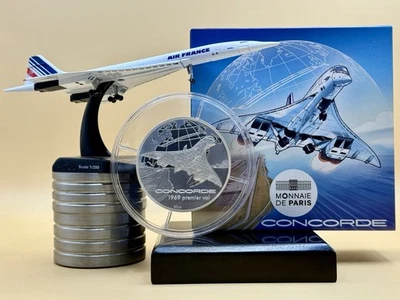 2019 LE CONCORDE 50€ - AVIATION ET HISTOIRE 5 Oz Argent 250 Ex. Seulement BE - Photo 1/4