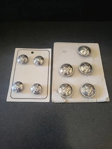 Set of 9 Vintage Metal Lion Replacement Buttons Silver Color - Picture 1 of 7