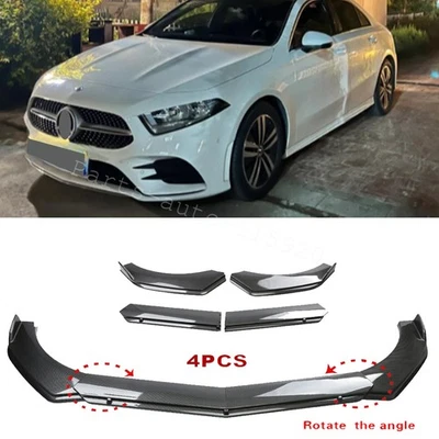 For Mercedes Benz A180 200 Carbon Fiber Style Front Bumper Lip Spoiler Splitter Foto 1 de 4