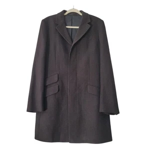 Chaqueta Abrigo Reiss Sundown Lana Guisante Para Hombre Talla M Marrón Oscuro Largo Medio Preppy Oficina - Imagen 1 de 10