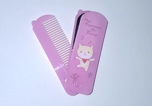 Adorable Pocket Size Kitten MIrror & Pivoting Hair Comb Combo Set - Picture 1 of 1