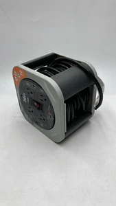 HDX Extension Cord Reel with Outlets and Surge Protector in Gray 30 ft. - Picture 1 of 3