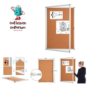 Durable 36x24 Inch Lockable Cork Display Board for Safe Information Sharing - Picture 1 of 9