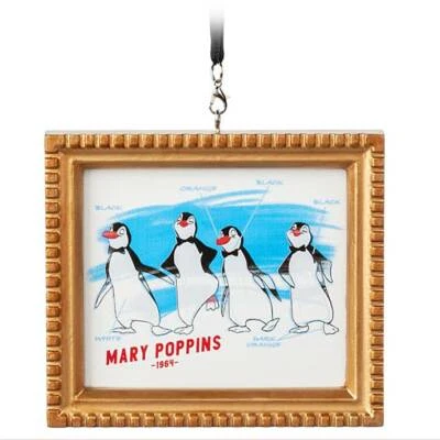 2020 Disney Parks Ink & Paint Mary Poppins Penguins 1964 Canvas Framed Ornament  - Image 1 of 4
