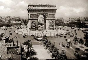 París Plaza De Estrella Arco Triunfo Coches - Reproducción Foto Antigua An. 1930 - Imagen 1 de 3