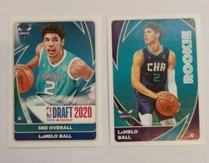 NBA STICKER COLLECTION PANINI 2020 2021 - LAMELO BALL - ROOKIE N. 87 & 155 - Foto 1 di 1