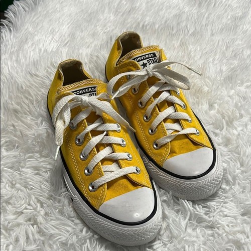 Sneakers Converse Chuck Taylor All Star basse gialle tela cromata uomo 5 donna 7