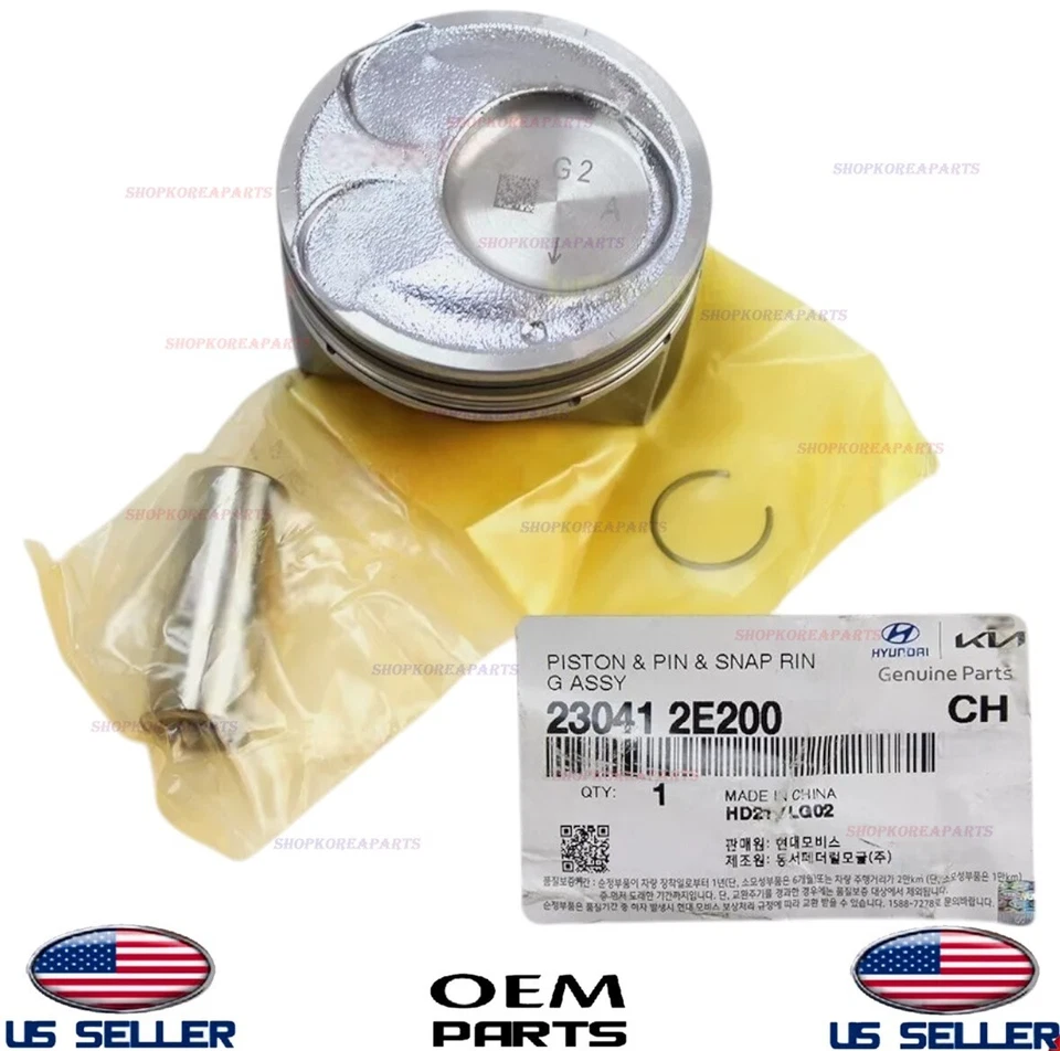 Pistão e pino genuínos 1 peça OEM Hyundai Kia 2.0L 2014-2019 *Ver compatibilidade - Imagem 1 de 1
