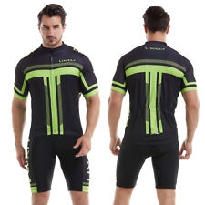Men's Short Sleeve Cycling Jersey Padded Bib Short Set Cycling Cloth Set D4L1