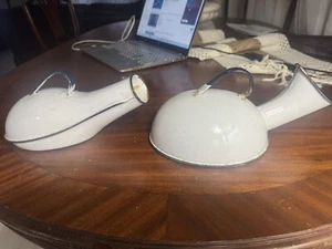 ANTIQUE VINTAGE BED PANS COLUMBIAN MADE HIS & HERS SET OF 2 - Picture 1 of 7